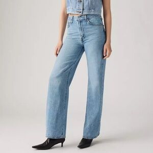 Levi's Premium Ribcage Wide Leg Light Wash Blue Jeans Size 29